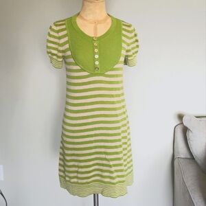 Juicy Couture Green& Cream Striped Sweater Dress